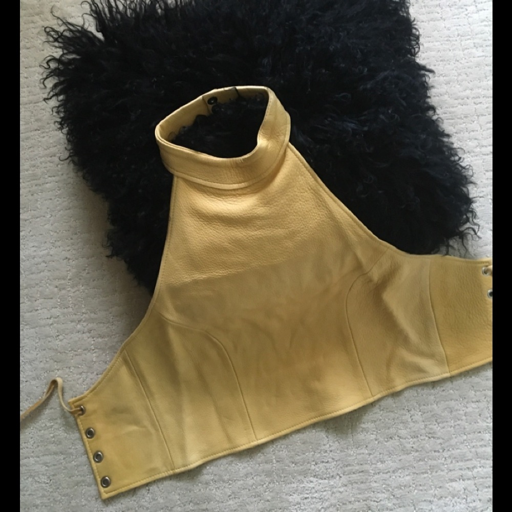 Leather Halter top . - Picture 2 of 6